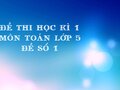 Đề thi học kì 1 môn Toán lớp 5 đề số 1