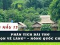 Phân tích bài thơ Dọn về làng - Nông Quốc Chấn