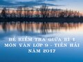 Đề kiểm tra giữa kì 1 môn Văn lớp 9 - Tiền Hải năm 2017