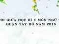 Đề thi giữa học kì 1 môn Ngữ Văn 9 quận Tây Hồ năm 2018