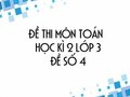 Đề thi học kì 2 lớp 3 môn Toán năm 2020 - Đề số 4