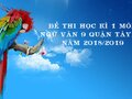 Đề thi học kì 1 môn Ngữ văn 9 quận Tây Hồ năm 2018/2019