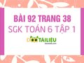 Bài 92 trang 38 SGK Toán 6 tập 1