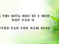 Đề thi giữa học kì 1 môn Ngữ văn 9 Huyện Tân Yên năm 2019