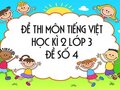 Đề thi học kì 2 môn Tiếng Việt lớp 3 năm 2020 - Đề số 4