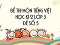 Đề thi học kì 2 môn Tiếng Việt lớp 3 năm 2020 - Đề số 5