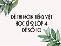 Đề thi học kì 2 lớp 4 môn Tiếng Việt năm 2020 - Đề số 10