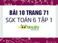Bài 10 trang 71 SGK Toán 6 tập 1