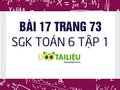 Bài 17 trang 73 SGK Toán 6 tập 1