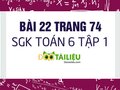 Bài 22 trang 74 SGK Toán 6 tập 1