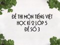 Đề thi học kì 2 lớp 5 môn Tiếng Việt năm 2020 - Đề số 3