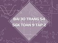 Bài 30 trang 54 SGK Toán 9 tập 2