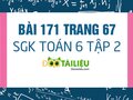 Bài 171 trang 67 SGK Toán 6 tập 2