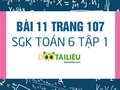 Bài 11 trang 107 SGK Toán 6 tập 1