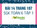 Bài 14 trang 107 SGK Toán 6 tập 1