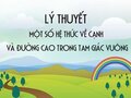 Lý thuyết một số hệ thức về cạnh và đường cao trong tam giác vuông