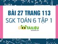 Bài 27 trang 113 SGK Toán 6 tập 1