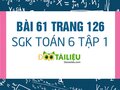 Bài 61 trang 126 SGK Toán 6 tập 1