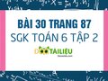 Bài 30 trang 87 SGK Toán 6 tập 2