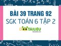 Bài 39 trang 92 SGK Toán 6 tập 2