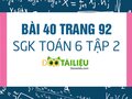Bài 40 trang 92 SGK Toán 6 tập 2