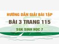 Bài 3 trang 115 sgk Sinh học 7