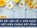 Soạn bài Viết bài tập làm văn số 1 lớp 10: Cảm nghĩ về một hiện tượng đời sống