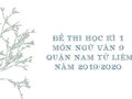 Đề thi học kì 1 môn Ngữ văn 9 quận Nam Từ Liêm năm 2019/2020