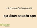 Đề cương ôn tập Địa lí 9: Địa lí dân cư ngắn gọn nhất