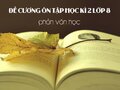 Đề cương ôn tập học kì 2 lớp 8 phần Văn học 