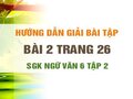 Bài 2 trang 26 SGK Ngữ văn 6 tập 2