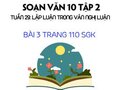 Bài 3 trang 110 SGK Ngữ văn 10 tập 2