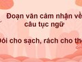 Đoạn văn cảm nhận về câu tục ngữ Đói cho sạch, rách cho thơm