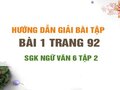 Bài 1 trang 92 SGK Ngữ văn 6 tập 2 (Vị ngữ)