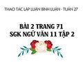 Bài 2 trang 71 SGK Ngữ văn 11 tập 2