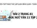 Bài 2 trang 83 SGK Ngữ văn 11 tập 2