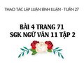 Bài 4 trang 71 SGK Ngữ văn 11 tập 2