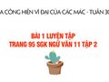 Bài 1 luyện tập trang 95 SGK Ngữ văn 11 tập 2