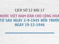Sử 12 bài 17: Nước Việt Nam Dân chủ Cộng hòa