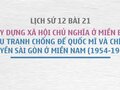 Sử 12 bài 21: Việt Nam từ 1954 đến 1965
