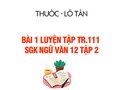 Bài 1 luyện tập trang 111 SGK Ngữ văn 12 tập 2