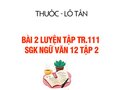 Bài 2 luyện tập trang 111 SGK Ngữ văn 12 tập 2