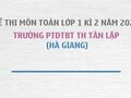Đề thi môn Toán lớp 1 kì 2 năm 2020 - Trường PTDTBT TH Tân Lập