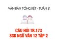 Câu hỏi trang 173 SGK Ngữ văn 12 tập 2