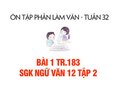 Bài 1 trang 183 SGK Ngữ văn 12 tập 2