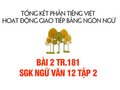 Bài 2 trang 181 SGK Ngữ văn 12 tập 2