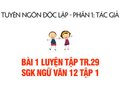 Bài 1 luyện tập trang 29 SGK Ngữ văn 12 tập 1