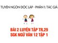 Bài 2 luyện tập trang 29 SGK Ngữ văn 12 tập 1