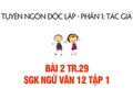 Bài 2 trang 29 SGK Ngữ văn 12 tập 1