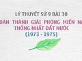 Sử 9 bài 30: Việt Nam từ năm 1973 đến 1975